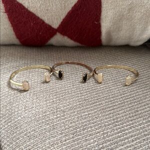 Kendra Scott Gold Bracelets with Black and Pink Stones